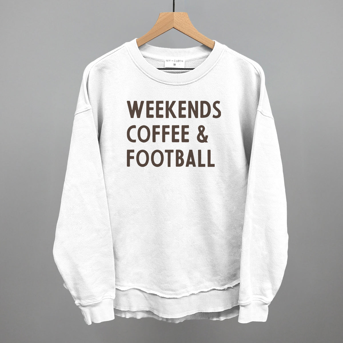 Weekends, Coffee and Football graphic top in White
