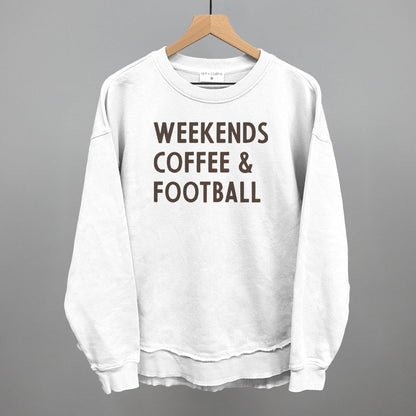 Weekends, Coffee and Football graphic top in White