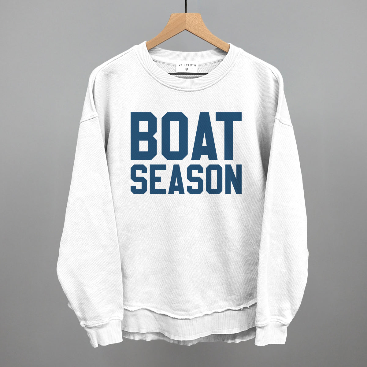Boat Season Funny Oversized Terry Poncho in White – Ivy + Cloth