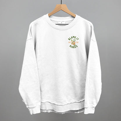 Blame It On The Margs (Left Chest) Funny Oversized Terry Poncho in White – Ivy + Cloth