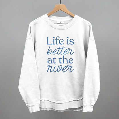 Life Is Better At The River graphic top in White
