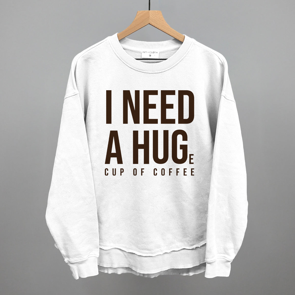 I Need A Hug (Coffee) graphic top in White