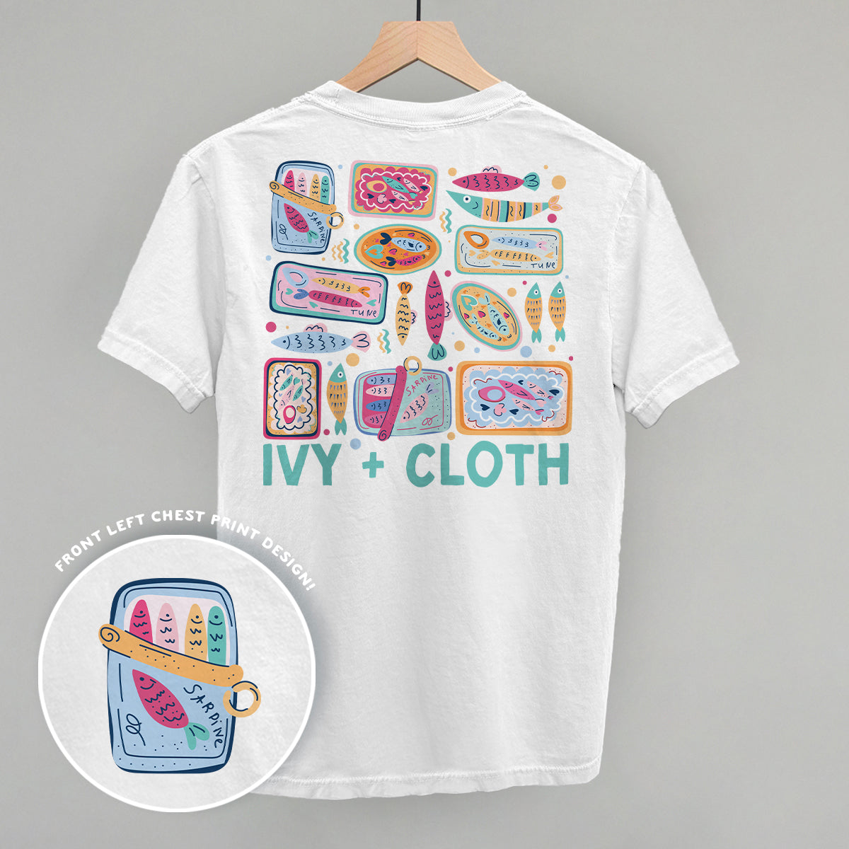 Colorful Sardine Doodles (Back Print) Funny Sweatshirt in White – Ivy + Cloth