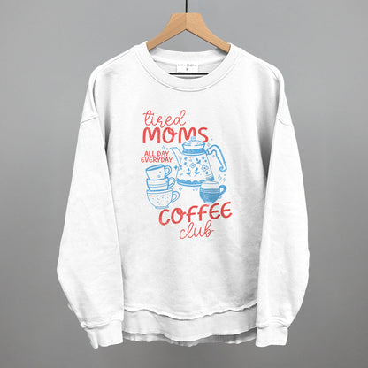 Tired Moms Coffee Club Doodle Funny Oversized Terry Poncho in White – Ivy + Cloth