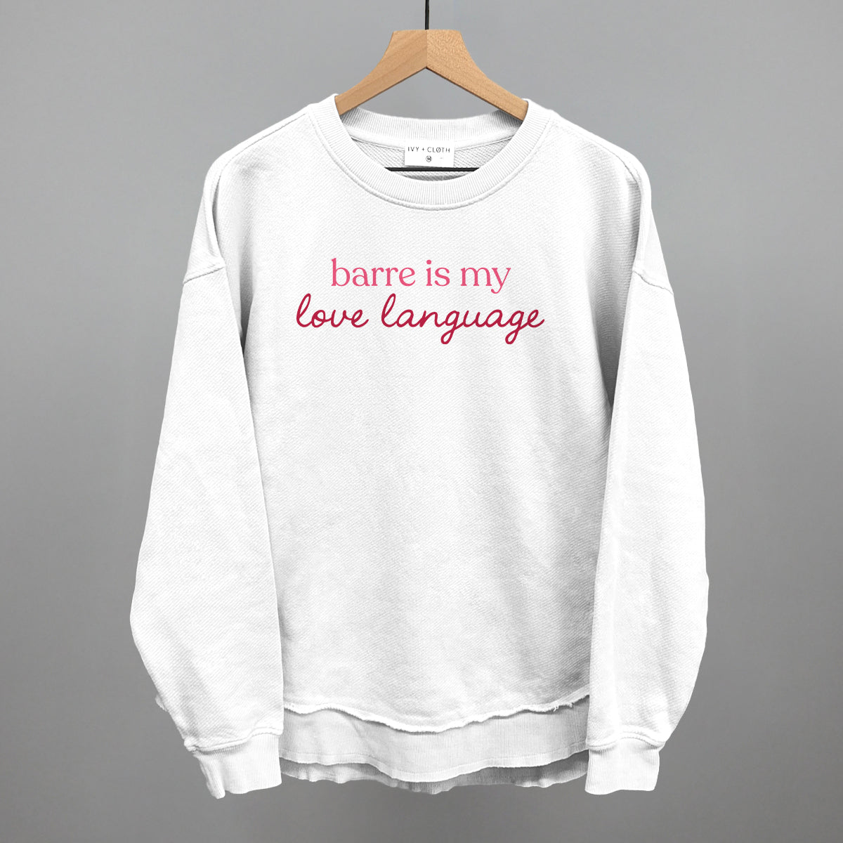 Barre Is My Love Language Funny Oversized Terry Poncho in White – Ivy + Cloth