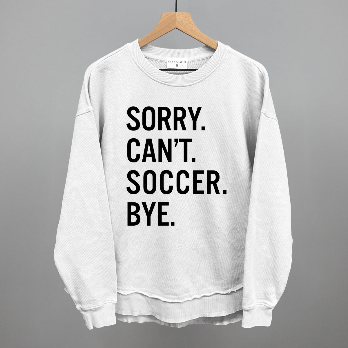 Sorry Can't Soccer Bye Funny Oversized Terry Poncho in White – Ivy + Cloth