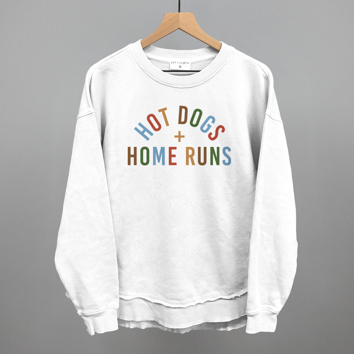 Hot Dogs and Home Runs Baseball graphic top in White