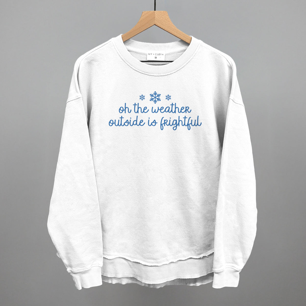 Oh The Weather Outside Is Frightful Funny Oversized Terry Poncho in White – Ivy + Cloth