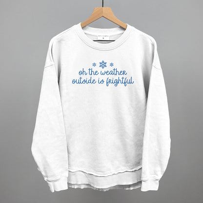 Oh The Weather Outside Is Frightful Funny Oversized Terry Poncho in White – Ivy + Cloth