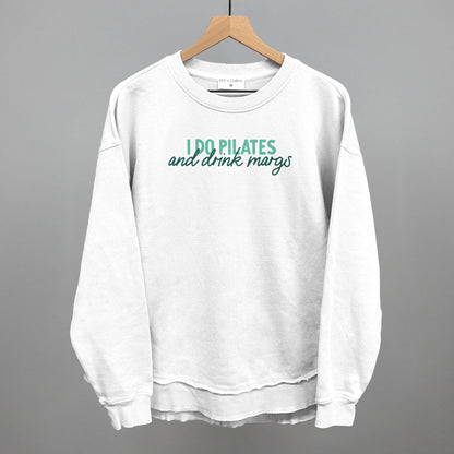 I Do Pilates And Drink Margs Funny Oversized Terry Poncho in White – Ivy + Cloth
