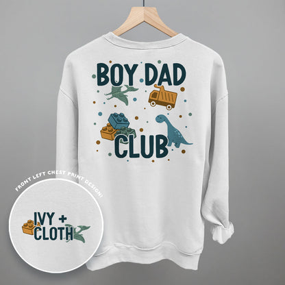 Boy Dad Club Doodles (Back Print) Funny Shirt & Sweatshirt in White – Ivy + Cloth