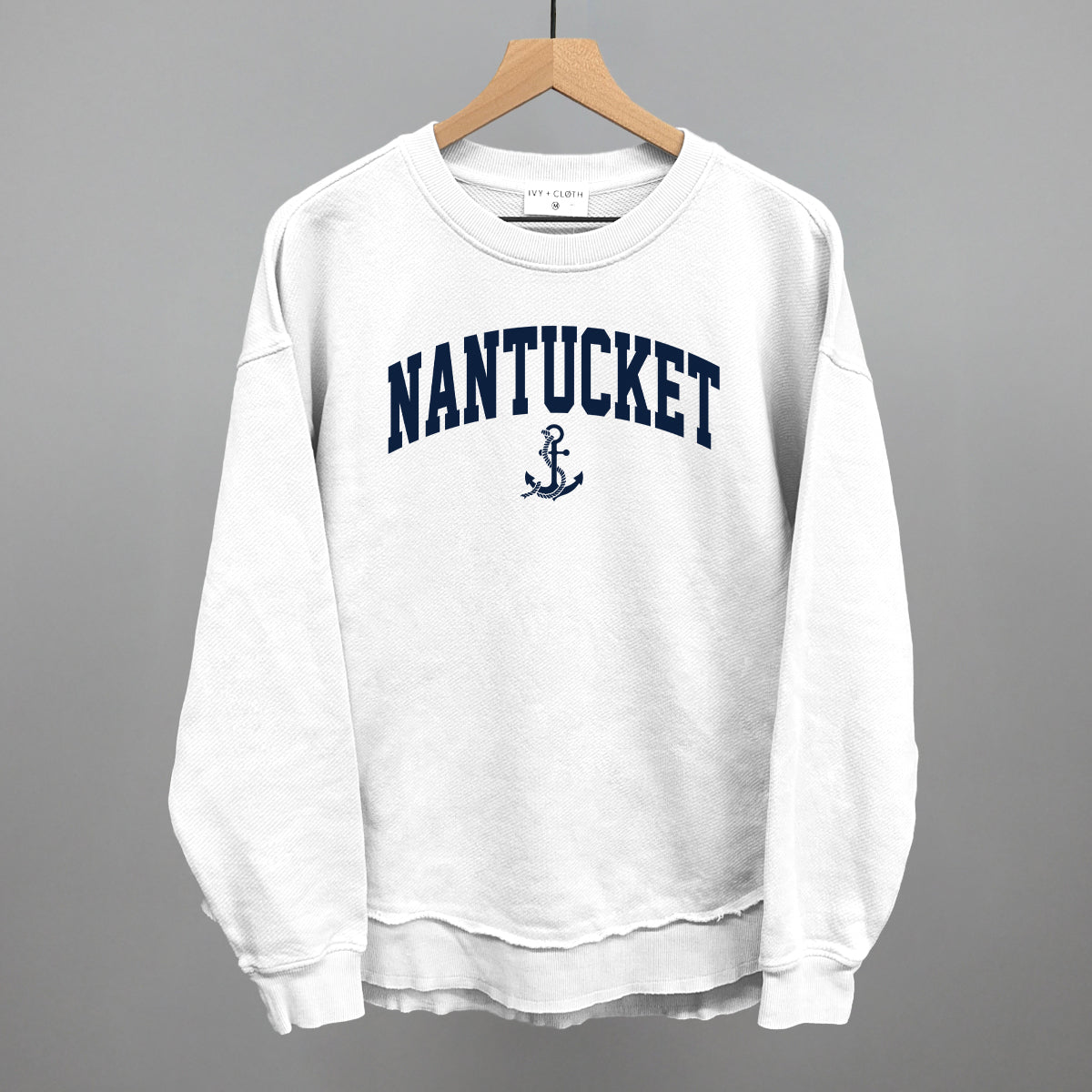 Nantucket Arch And Anchor Funny Oversized Terry Poncho in White – Ivy + Cloth