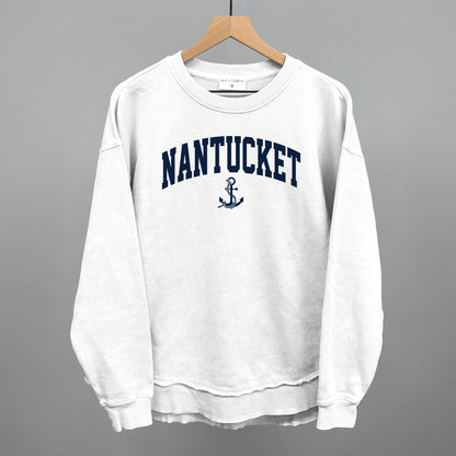 Nantucket Arch And Anchor Funny Oversized Terry Poncho in White – Ivy + Cloth