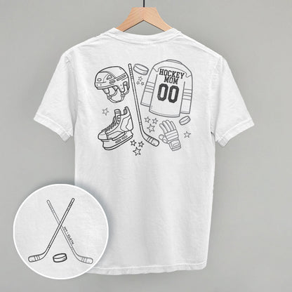 Hockey Mom Doodle (Back Print) Funny Comfort Colors T-Shirt in White – Ivy + Cloth