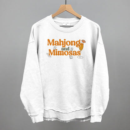 Mahjong and Mimosas graphic top in White