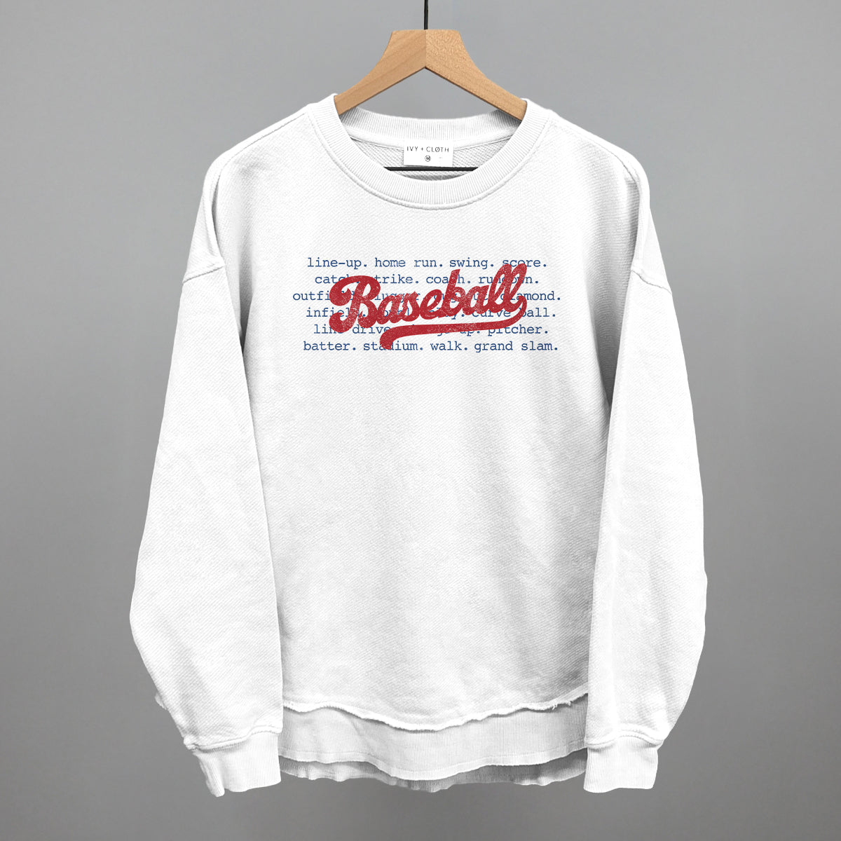 Baseball Terms Funny Oversized Terry Poncho in White – Ivy + Cloth