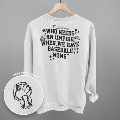 Baseball Moms graphic top in White