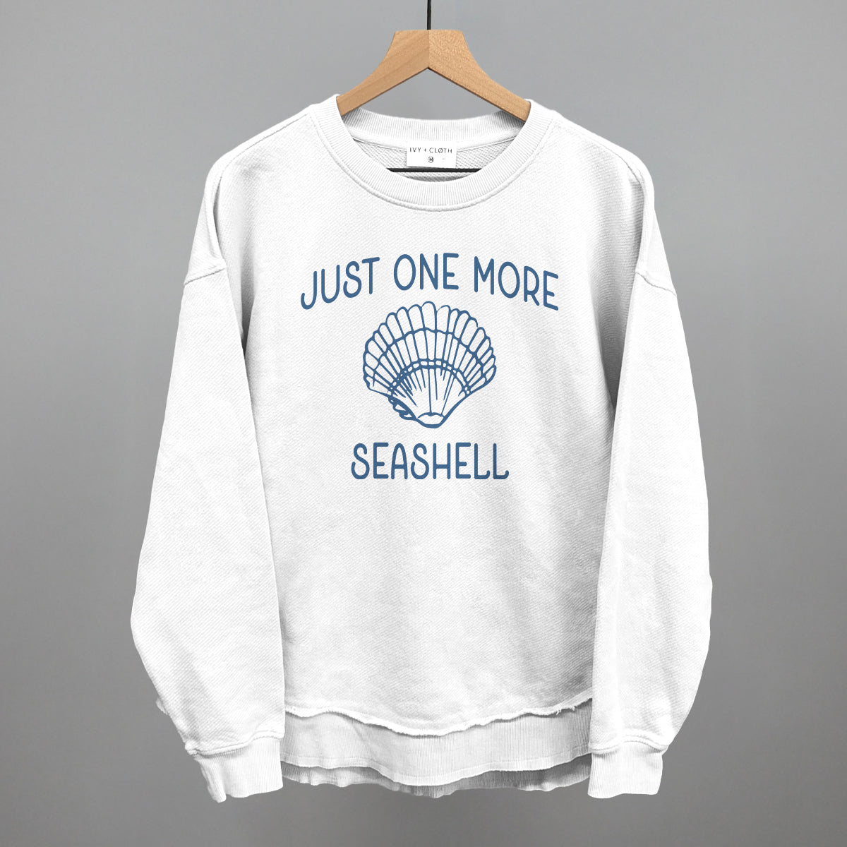 Just One More Seashell Beach graphic top in White