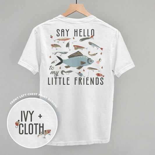 Say Hello To My Little Friends Fish (Back Print) Funny Shirt & Sweatshirt in White – Ivy + Cloth