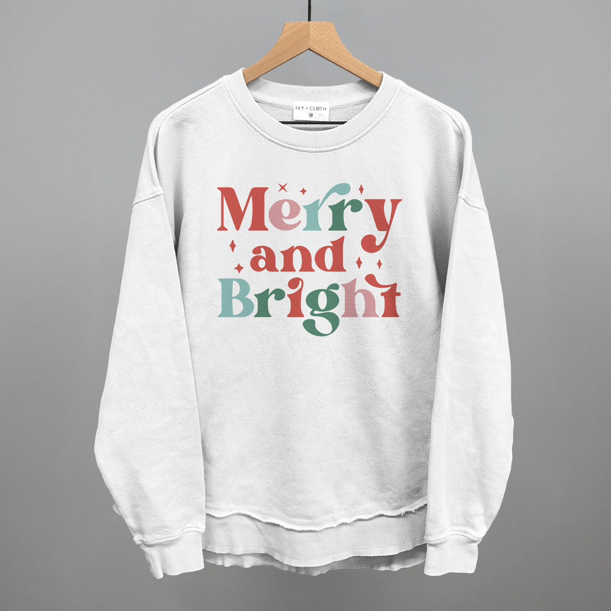 Merry and Bright Colorful Funny Oversized Terry Poncho in White – Ivy + Cloth