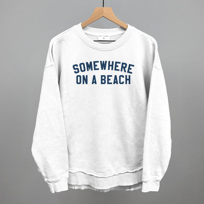 Somewhere On A Beach graphic top in White