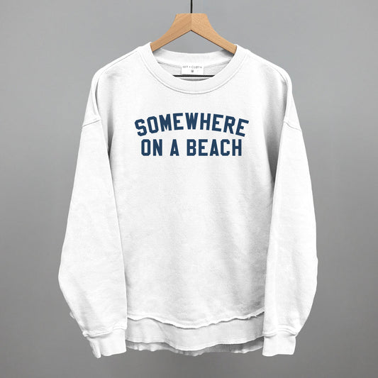 Somewhere On A Beach graphic top in White