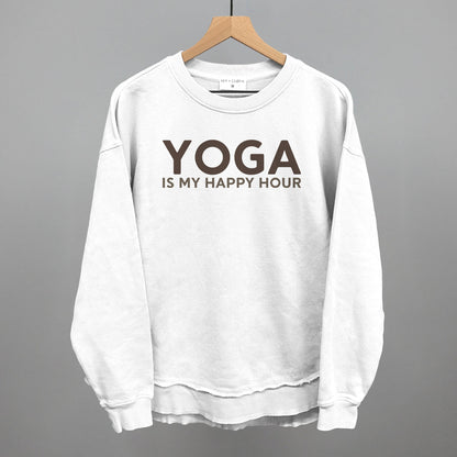 Yoga Is My Happy Hour Funny Oversized Terry Poncho in White – Ivy + Cloth