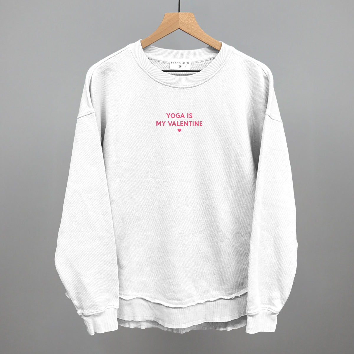 Yoga Is My Valentine Funny Oversized Terry Poncho in White – Ivy + Cloth