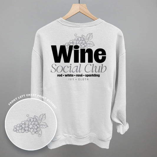 Wine Social Club graphic top in White
