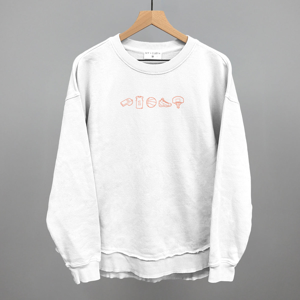 Basketball Icon Doodles Funny Oversized Terry Poncho in White – Ivy + Cloth