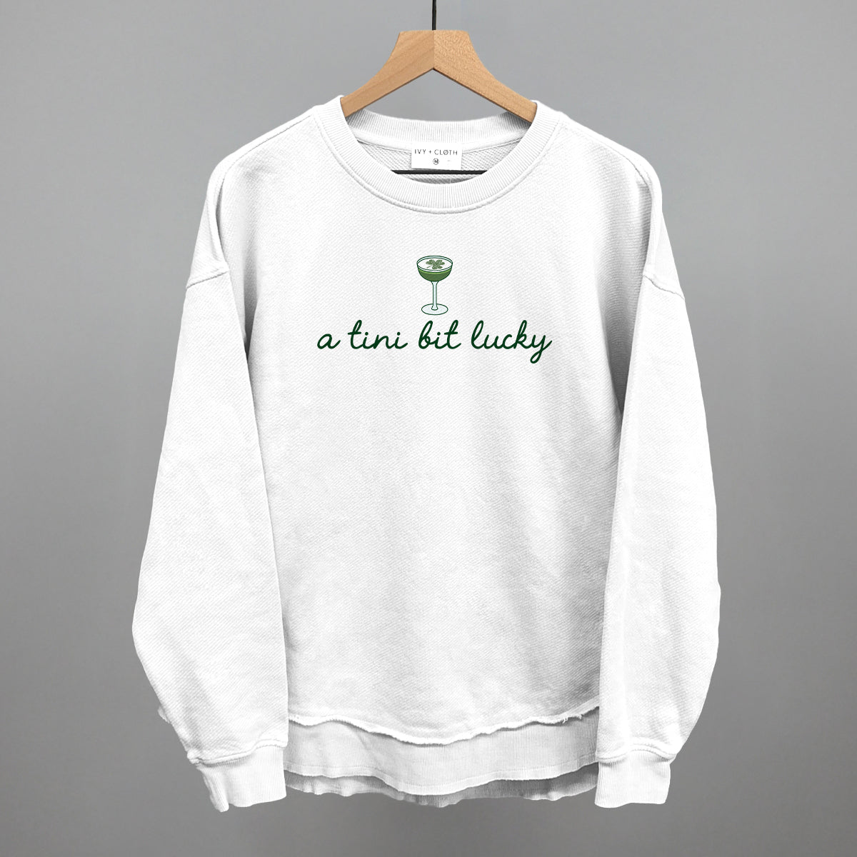 A Tini Bit Lucky Funny Oversized Terry Poncho in White – Ivy + Cloth