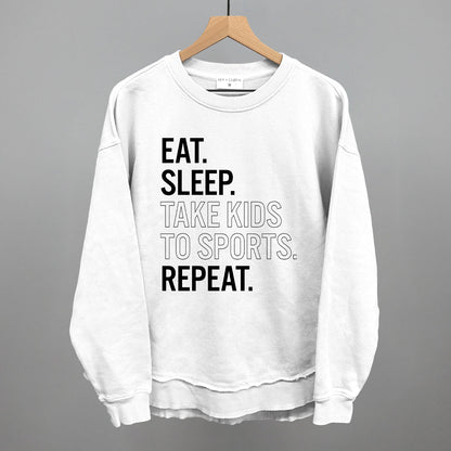 Eat Sleep Take Kids To Sports Repeat Funny Oversized Terry Poncho in White – Ivy + Cloth