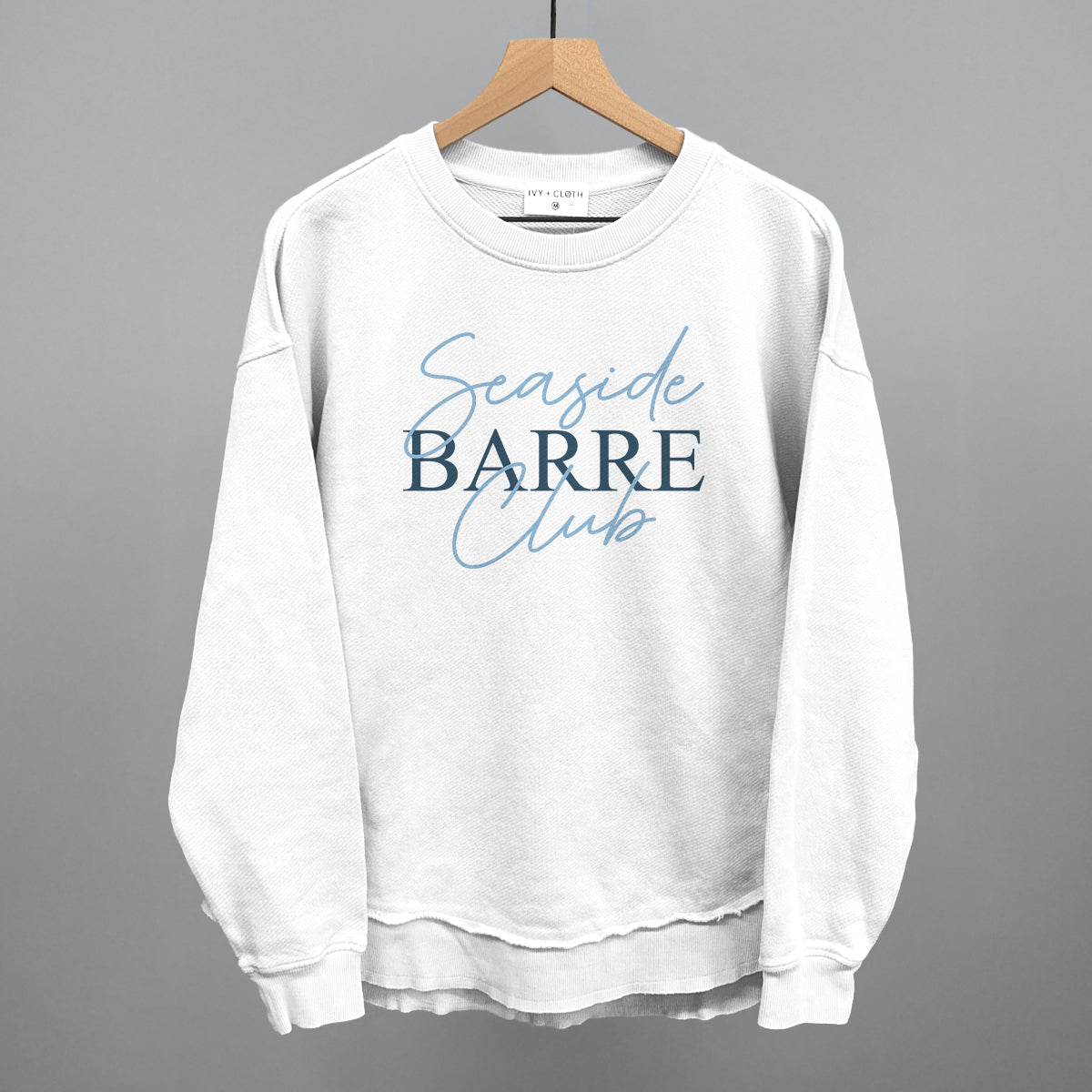 Seaside Barre Club Funny Oversized Terry Poncho in White – Ivy + Cloth