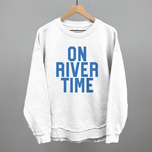 On River Time graphic top in White