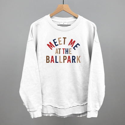 Meet Me At The Ballpark Baseball graphic top in White