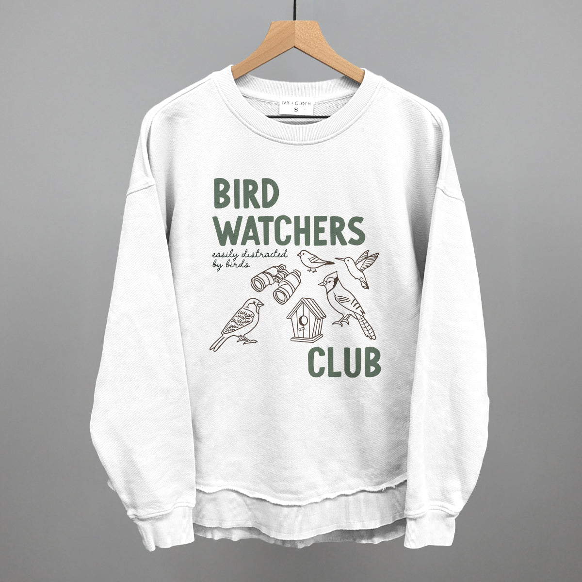 Birdwatchers Club graphic top in White