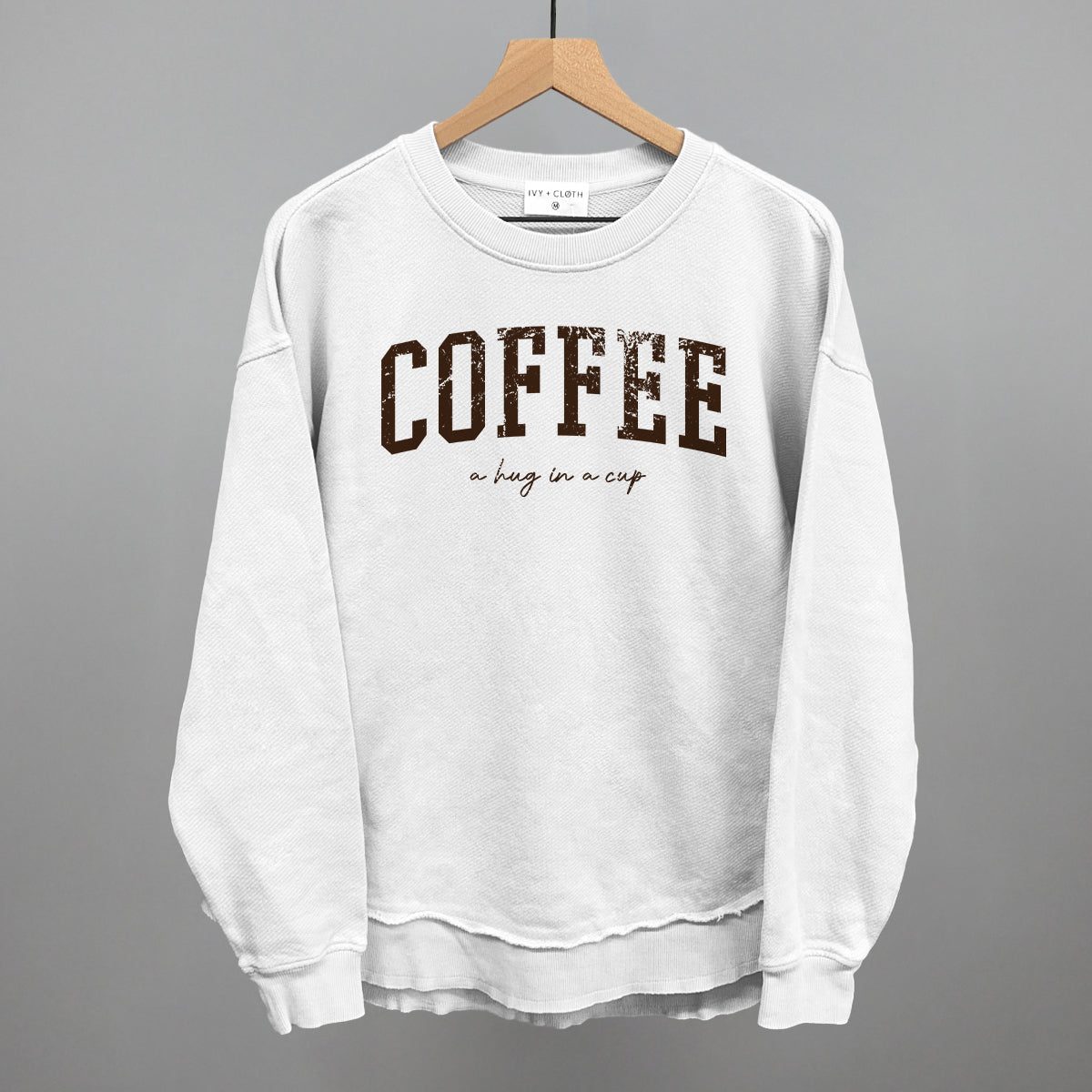 Coffee (A Hug In A Cup) Funny Oversized Terry Poncho in White – Ivy + Cloth