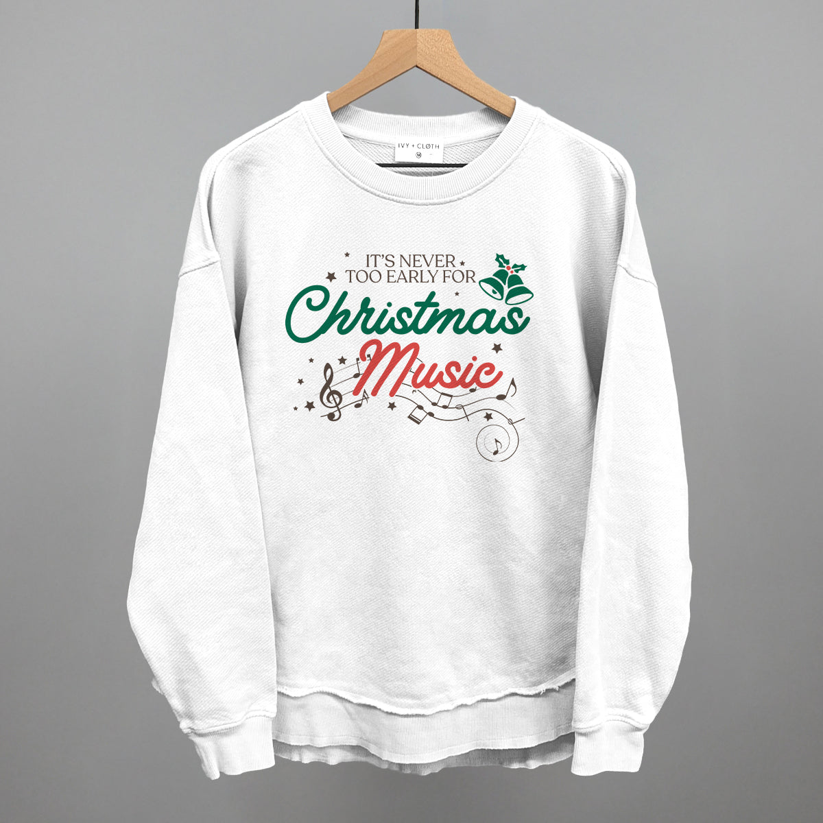 It's Never Too Early For Christmas Music Doodle Funny Oversized Terry Poncho in White – Ivy + Cloth