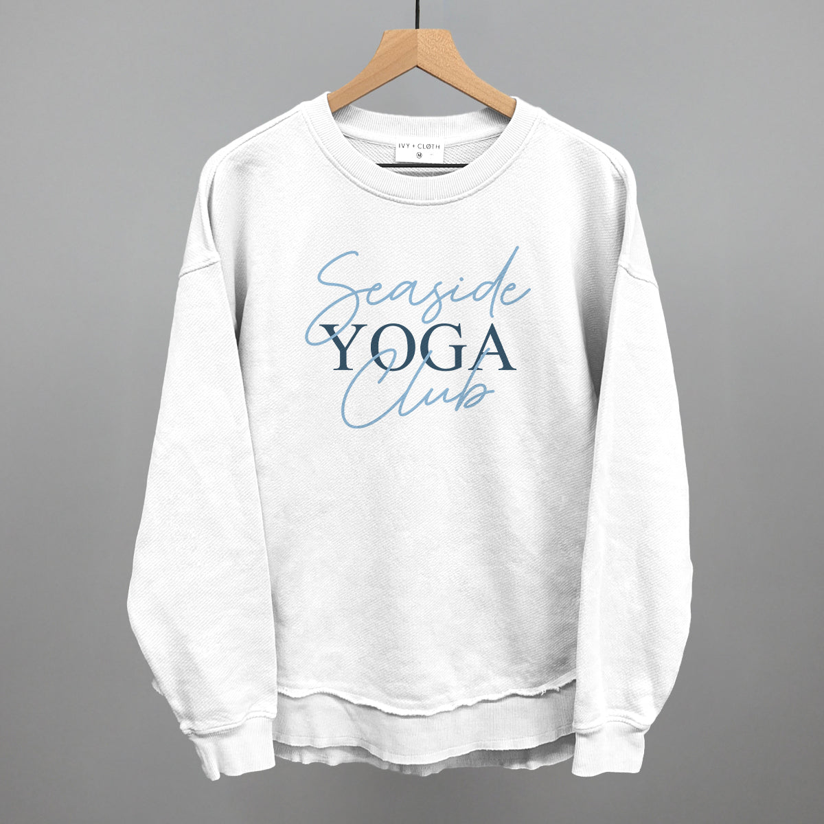 Seaside Yoga Club Funny Oversized Terry Poncho in White – Ivy + Cloth