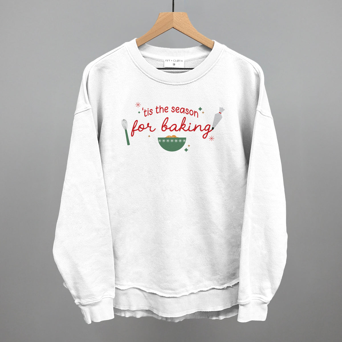 'Tis The Season For Baking Doodles Funny Oversized Terry Poncho in White – Ivy + Cloth