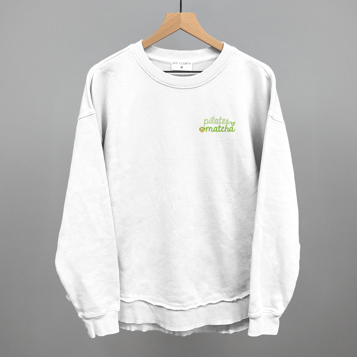 Pilates and Matcha Minimalist graphic top in White