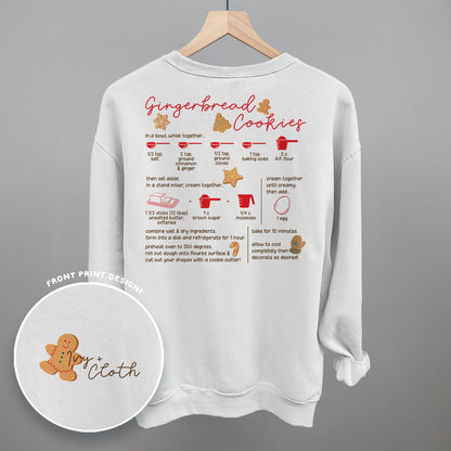 Gingerbread Cookie Recipe (Back Print) Funny Shirt & Sweatshirt in White – Ivy + Cloth