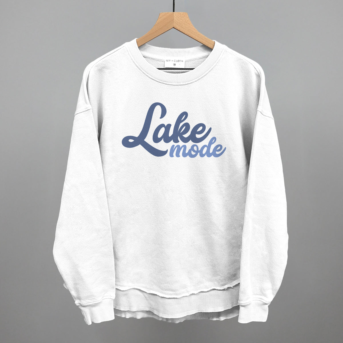 Lake Mode Script Funny Oversized Terry Poncho in White – Ivy + Cloth
