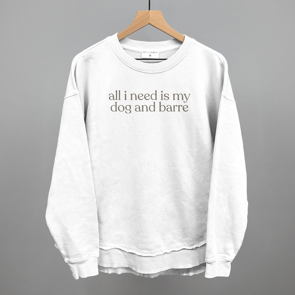 All I Need Is My Dog and Barre Funny Oversized Terry Poncho in White – Ivy + Cloth