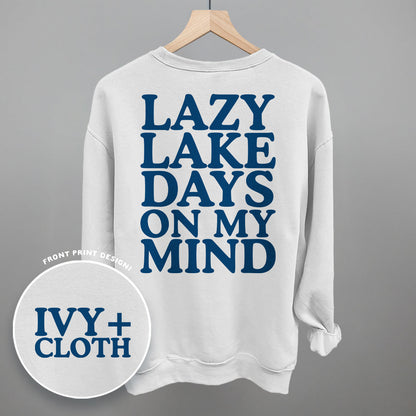 Lazy Lake Days (Back Print) Funny Shirt & Sweatshirt in White – Ivy + Cloth