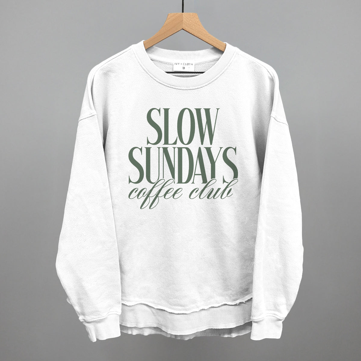 Slow Sundays Coffee Club graphic top in White