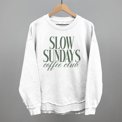 Slow Sundays Coffee Club graphic top in White