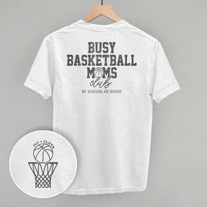 Busy Basketball Moms Club (Back Print) Funny Comfort Colors T-Shirt in White – Ivy + Cloth