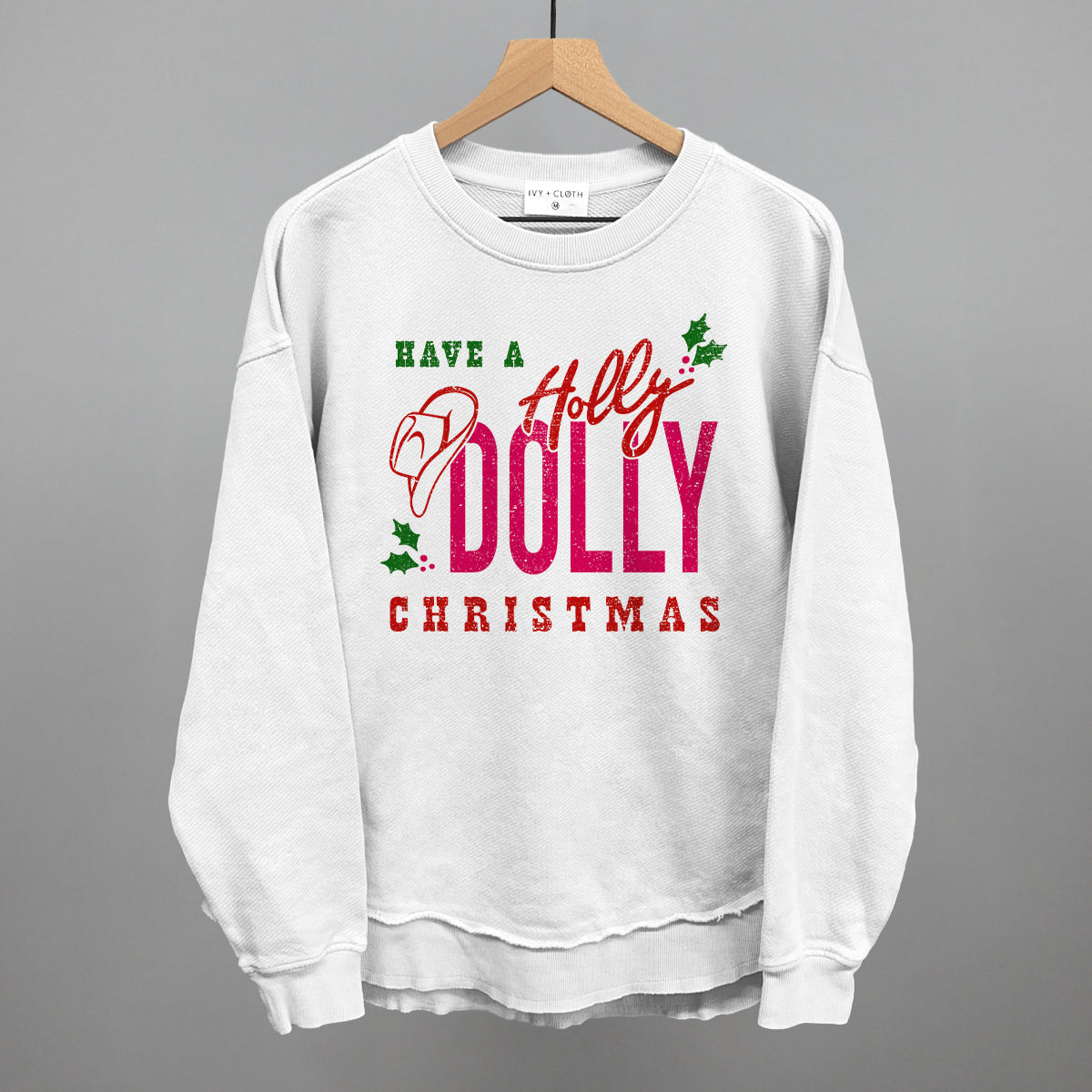 Holly Dolly Christmas Funny Oversized Terry Poncho in White – Ivy + Cloth