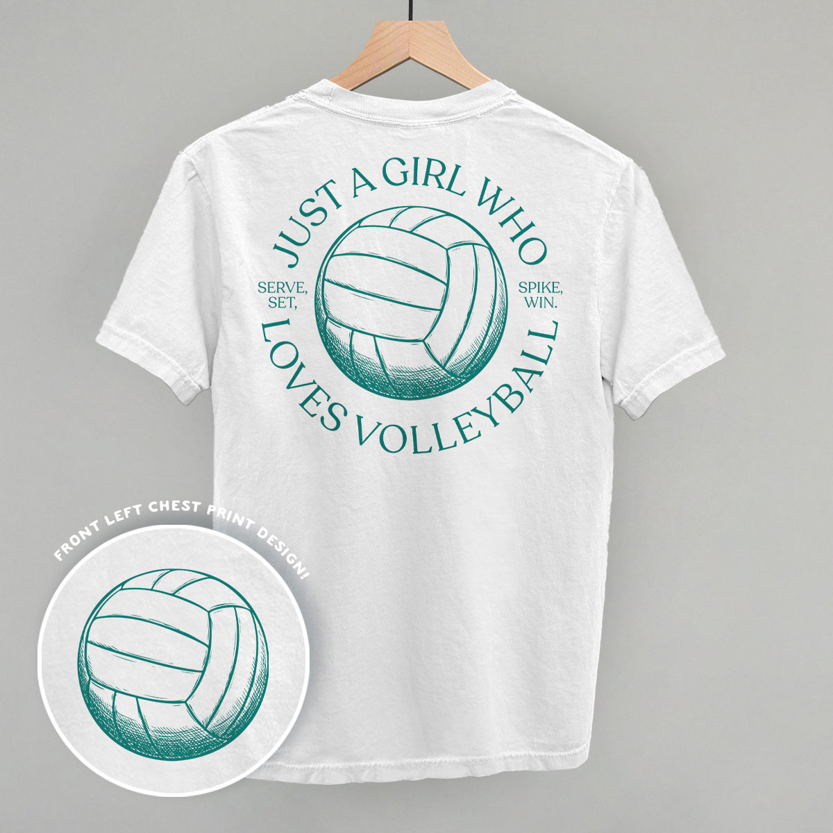 Just A Girl Who Loves Volleyball (Back Print) Funny Shirt & Sweatshirt in White – Ivy + Cloth